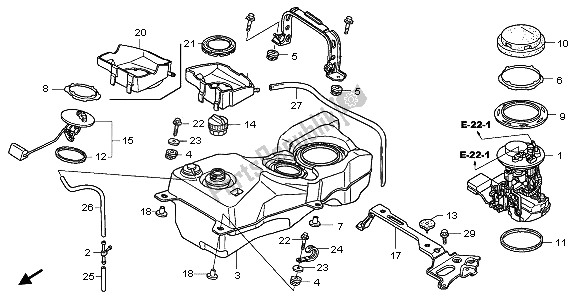 Todas las partes para Depósito De Combustible de Honda GL 1800 2009