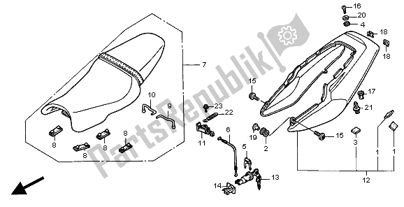 Tutte le parti per il Sedile E Cofano Posteriore del Honda VTR 1000F 2006