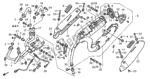 All parts for the Exhaust Muffler of the Honda VFR 800 2005