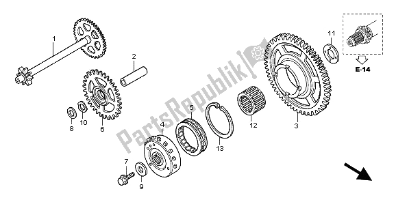 Tutte le parti per il Frizione Di Partenza del Honda CB 1000 RA 2009