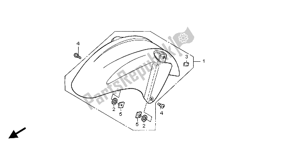 All parts for the Front Fender of the Honda CBR 600F 2007