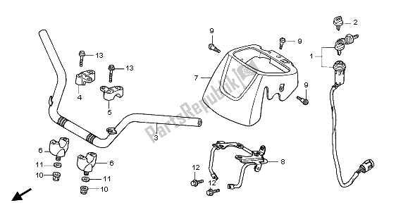 All parts for the Handle Pipe of the Honda TRX 350 FE Fourtrax Rancher 4X4 ES 2000