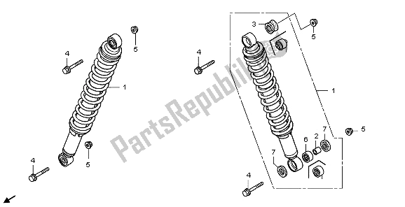 All parts for the Front Cushion of the Honda TRX 500 FA Fourtrax Foreman 2003