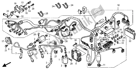 All parts for the Wire Harness of the Honda VT 750 CS 2012