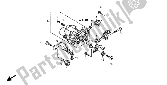 Alle onderdelen voor de Achter Power Unit van de Honda CBR 600 RA 2010