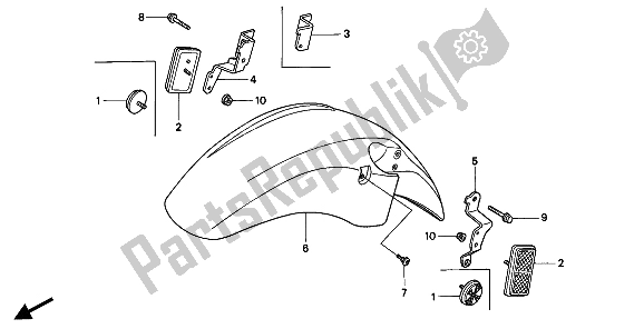 All parts for the Front Fender of the Honda CBR 1000F 1994