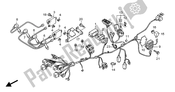 All parts for the Wire Harness of the Honda CBF 600 NA 2005