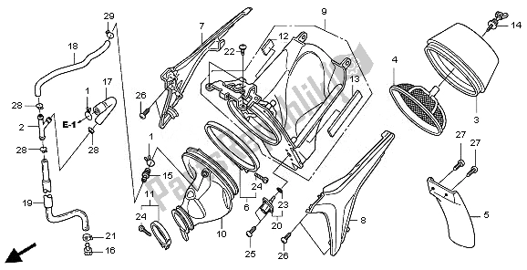 Alle onderdelen voor de Luchtfilter van de Honda CRF 250R 2010