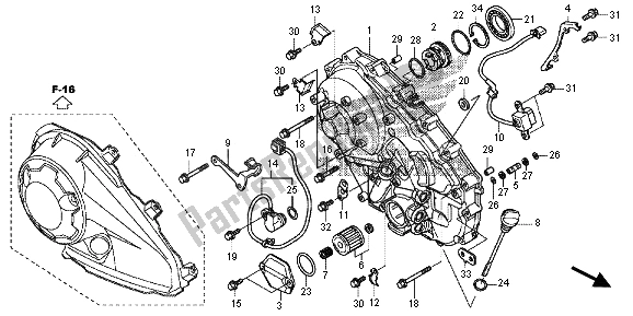 Todas las partes para Tapa Del Cárter Derecho de Honda NC 700D 2013