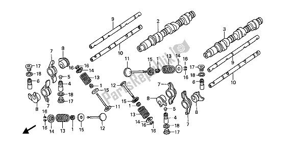 All parts for the Camshaft & Valve of the Honda GL 1500 1990