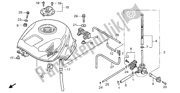All parts for the Fuel Tank of the Honda CBR 900 RR 1996