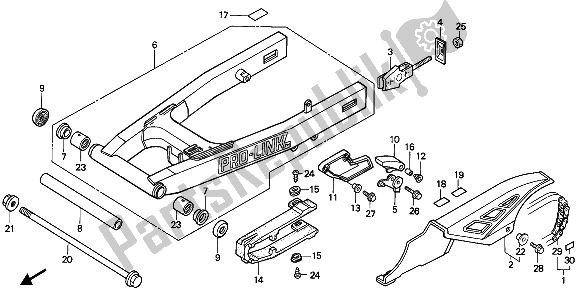 Wszystkie części do Os? Ona Wahacza I ? A? Cucha Honda NX 250 1988