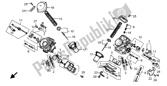 Todas las partes para Carburador (componentes) de Honda VT 750C 1998