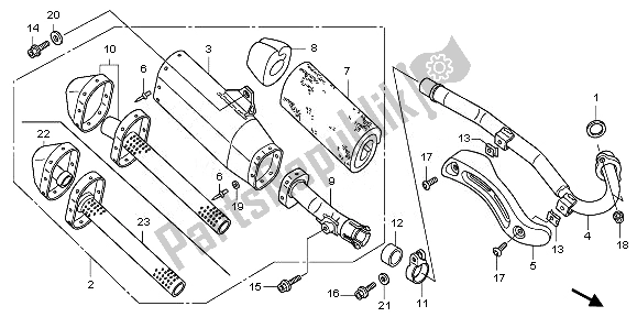 Alle onderdelen voor de Uitlaatdemper van de Honda CRF 150R SW 2008