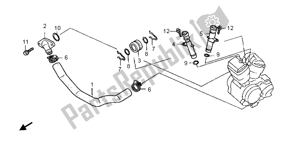 All parts for the Water Pipe of the Honda VT 750C 2006