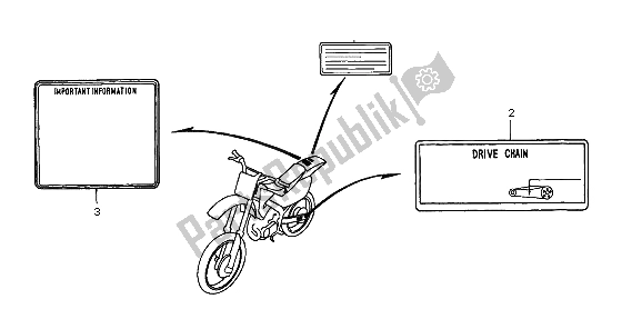 All parts for the Caution Label of the Honda CR 250R 1998