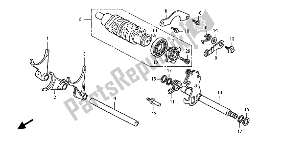 Toutes les pièces pour le Tambour De Changement De Vitesse du Honda VFR 800X 2013