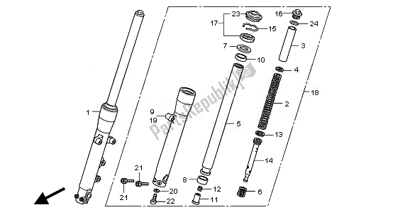 All parts for the Front Fork of the Honda VT 750C2S 2010