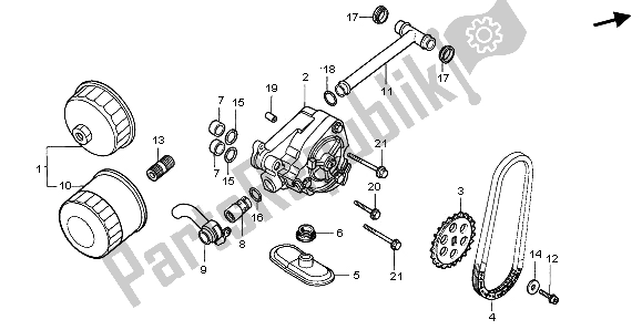 All parts for the Oil Filter & Oil Pump of the Honda VT 600C 1996