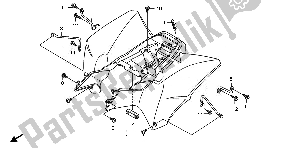 Todas las partes para Guardabarros Trasero de Honda TRX 250X 2011