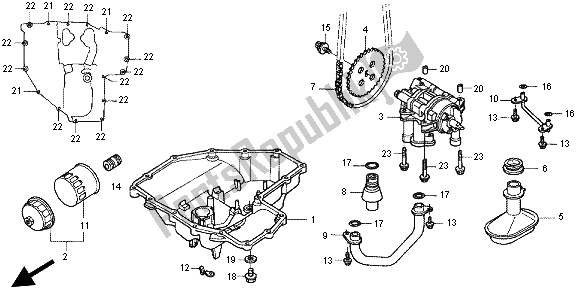 Todas las partes para Cárter De Aceite Y Bomba De Aceite de Honda CB 1300X4 1998