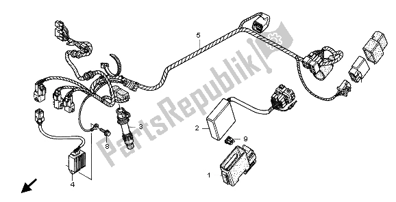 All parts for the Wire Harness of the Honda CRF 250X 2009