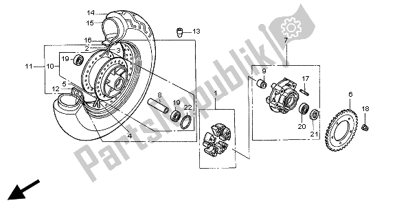 Todas las partes para Rueda Trasera de Honda VT 750C2 1997