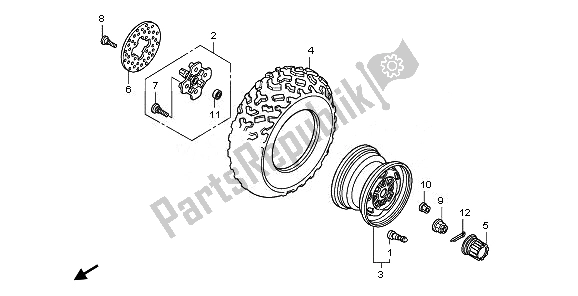 All parts for the Front Wheel of the Honda TRX 420 FA Fourtrax Rancher AT 2011