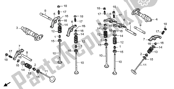 Alle onderdelen voor de Nokkenas van de Honda VT 750 CA 2009