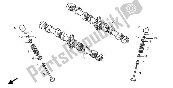 Todas las partes para árbol De Levas Y Válvula de Honda CB 1300 SA 2008