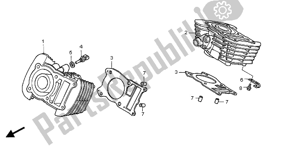 Toutes les pièces pour le Cylindre du Honda VT 125C2 2001