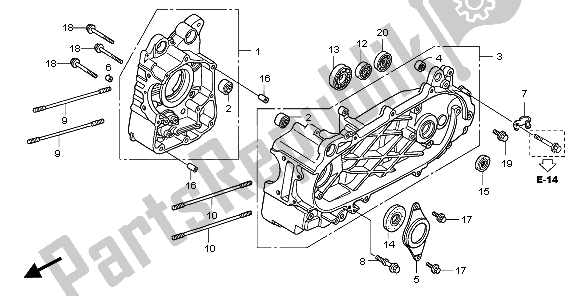 Todas las partes para Caja Del Cigüeñal de Honda SH 125S 2007