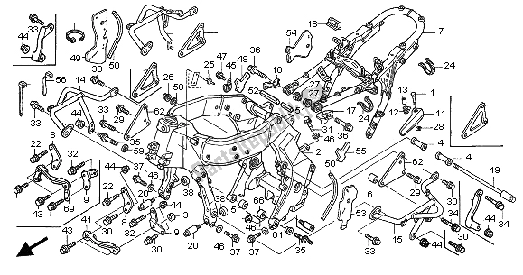 All parts for the Frame Body of the Honda ST 1300 2002