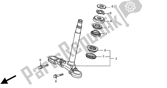 Alle onderdelen voor de Stuurpen van de Honda CB 600F Hornet 2000