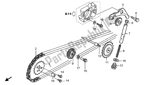 Toutes les pièces pour le Chaîne Et Tendeur De Came du Honda CRF 50F 2011