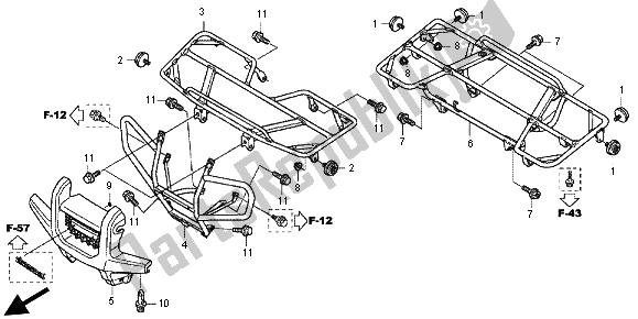 Alle onderdelen voor de Vervoerder van de Honda TRX 500 FE Foretrax Foreman ES 2012