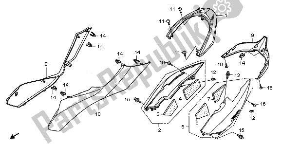 All parts for the Body Cover of the Honda NSS 250A 2010