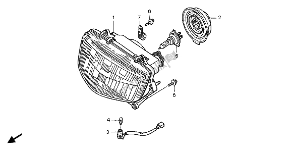 Alle onderdelen voor de Koplamp (eu) van de Honda NT 650V 2003