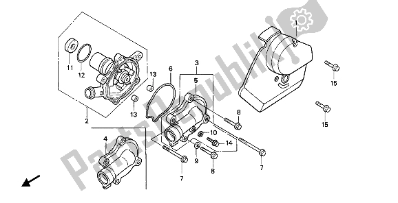 All parts for the Water Pump of the Honda NTV 650 1988