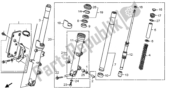 Todas las partes para Tenedor Frontal de Honda ST 1300A 2010