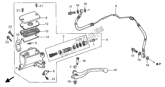All parts for the Clutch Master Cylinder of the Honda GL 1500C 2002