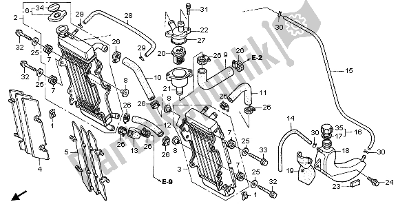 Todas las partes para Radiador Y Termostato de Honda XR 650R 2006