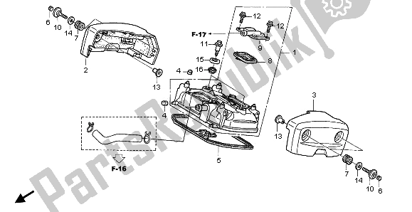 Alle onderdelen voor de Cilinderkopdeksel Achter van de Honda VT 125C 2003