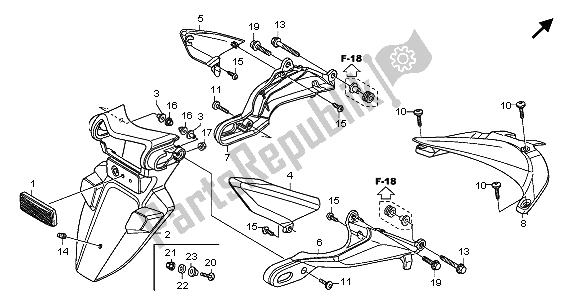 All parts for the Rear Fender of the Honda CBR 600 RR 2007
