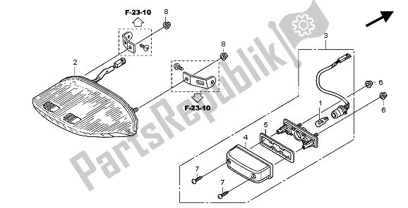 Todas las partes para Luz De La Cola de Honda CBF 1000 FA 2010