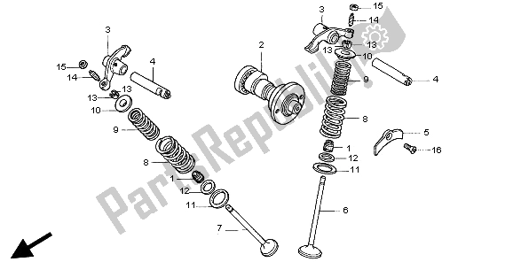 Tutte le parti per il Albero A Camme E Valvola del Honda CLR 125 1998