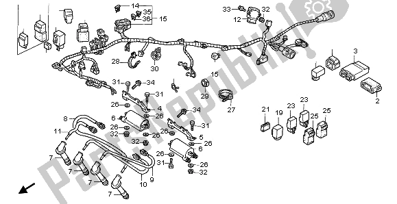 All parts for the Wire Harness of the Honda CBR 900 RR 1997