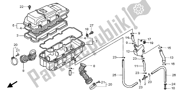 All parts for the Air Cleaner of the Honda GL 1500C 1999