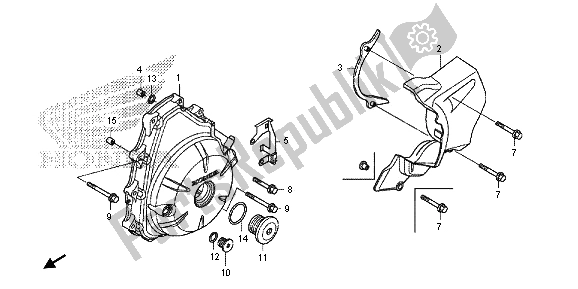 All parts for the A. C. Generator Cover of the Honda NC 700 SD 2013