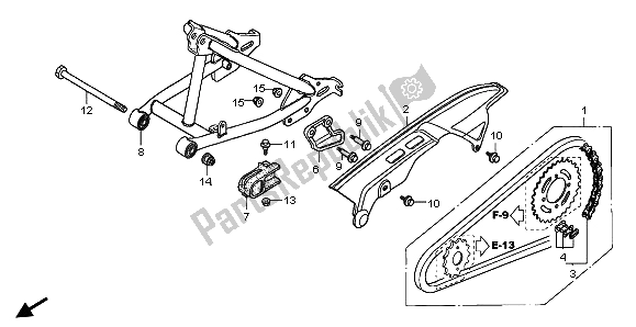 Todas las partes para Basculante Y Caja De Cadena de Honda CRF 70F 2007